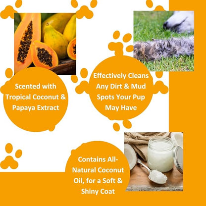 Natural Waterless Bath Spray, Moisturizing Coconut Papaya, for Dogs, 8oz