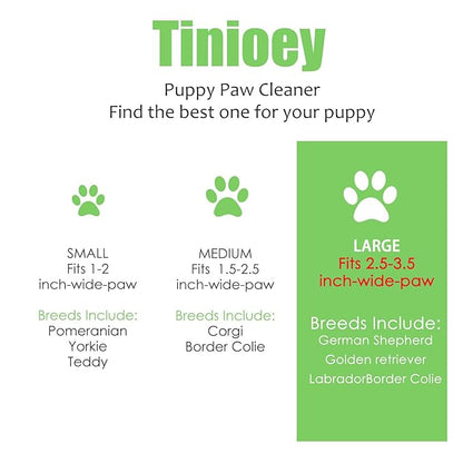 Paw Cleaner for Large Dogs with 3 Towels & Bath Brush, Muddy Foot Washer for Pets (Green)