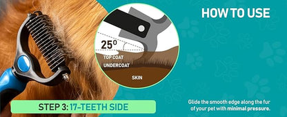 Pet Hair Remover Comb Double Sides Blades