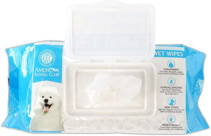 American Kennel Club AKC Dog Wipes for Cleansing & Deodorizing Great for Face, Ears, Paws, Body, & Butt - Lavender Scented - 100pk