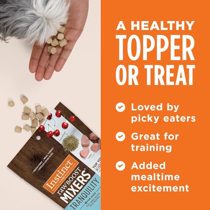 Instinct Raw Boost Mixers Freeze Dried Dog Food Toppers for Dry Food, Grain Free Dog Food Toppers with Turkey for Dogs - Tranquility, 12.5 oz