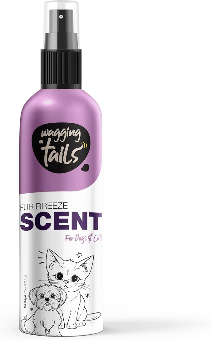 Wagging Tails 5-in-1 Fur Breeze Scent, 6.7 fl oz for Dogs & Cats | Alcohol-Free Pet Freshener | Long-Lasting Freshness & Odor Eliminator | Gentle Formulation for All Pets, Ensuring Daily Freshness