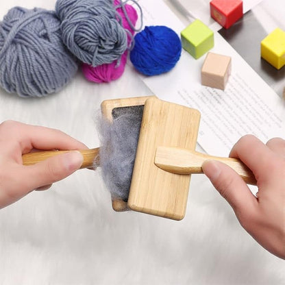 HomeSoGood 2Pcs Large Wool Needle Felting Tools with Solid Wood Handle, Dog Massage Bath Brush Hair Grooming