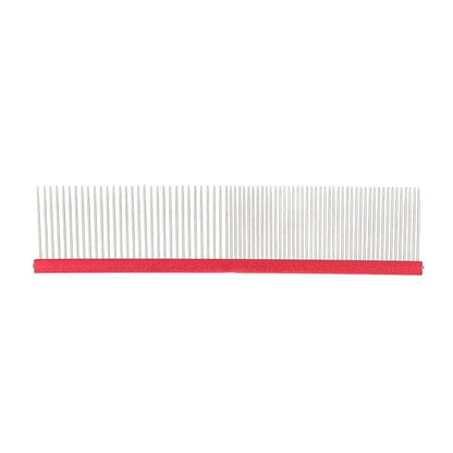 VINGVO Greyhound Comb for Dogs, Metal Dog Comb with Rounded Ends, 16cm/6.3in, Red