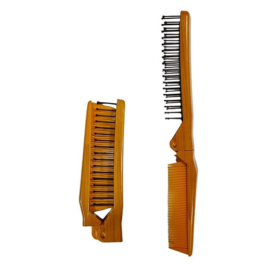 Folding Small Dog Grooming Brush - Perfect for Shih Tzus, Yorkies, and Maltipoos - Ideal Puppy Hair Brushes for Maltese and Small Breeds (Yellow)