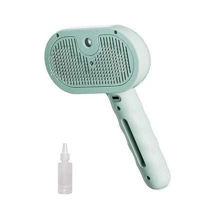 3 - in - 1 Pet Steam Brush for Cats & Dogs - Suitable for All Hair Types! One - Click Spray; Comfortable Massage; Superior Deshedding & Skin Care; Quiet Operation at ≤36dB (Green)