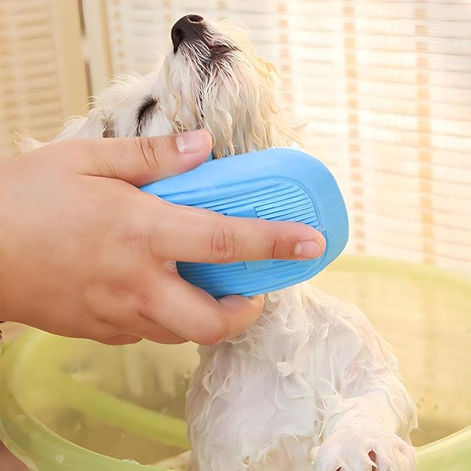 Saycker Dog Bath Brush, Pet Rubber Comb Dog Grooming Bath Brush, Multifunctional Shampoo Brush for Shower Scrubbing & Soothing Massage for Dogs Cats Pet Grooming Accessories