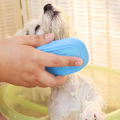 Saycker Dog Bath Brush, Pet Rubber Comb Dog Grooming Bath Brush, Multifunctional Shampoo Brush for Shower Scrubbing & Soothing Massage for Dogs Cats Pet Grooming Accessories