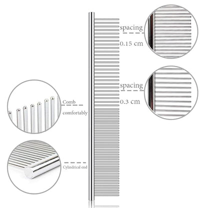 SKYPIA 5 Pcs Dog Comb Set - Tear Stain Remover, Flea Comb for Dogs and Cats, Grooming Kit for Small Pets