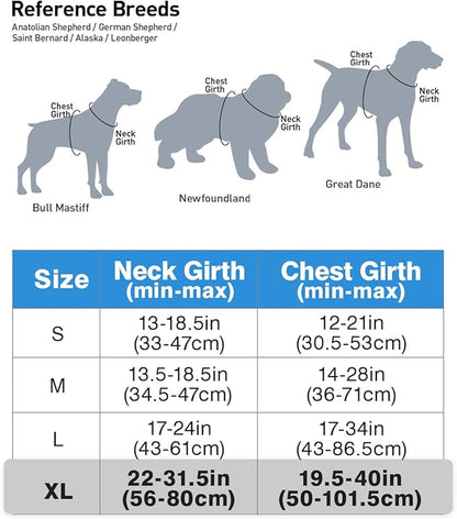 Joytale No Pull Dog Harness for Extra Large Dogs, Reflective Pet Vest with Front Clip, Adjustable Soft Padded Harnesses with Easy Control Handle for Training and Walking, Sky Blue, XL