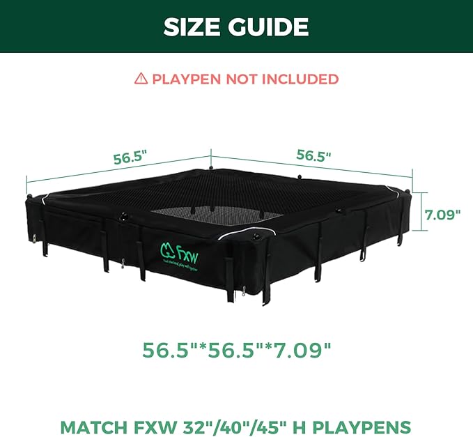 FXW Mesh Top Cover Specialized for FXW Dog Playpen (Not Suitable for Other Brands), Fits for FXW 32"/40"/45" H 8 Panels Homeplus/Rollick/Instant Dog Playpen│Patent Pending (Playpen not Included)