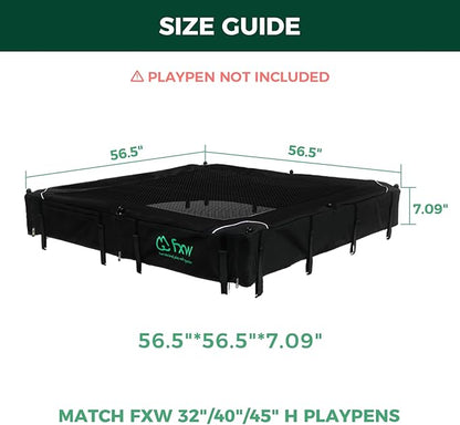 FXW Mesh Top Cover Specialized for FXW Dog Playpen (Not Suitable for Other Brands), Fits for FXW 32"/40"/45" H 8 Panels Homeplus/Rollick/Instant Dog Playpen│Patent Pending (Playpen not Included)