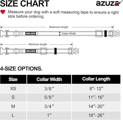 azuza 3 Pack Christmas Nylon Dog Collars Buffalo Check Durable and Comfortable Dog Collars with ID Tag Ring Adjustable for Medium Dogs, M (14-20inch)