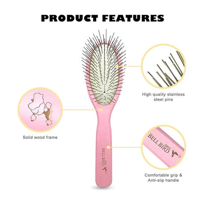 Der Meister Pin Brush, Pets Shedding, Dematting and Grooming Tool for Dogs and Cats With All Hair Types, Remove Loose Fur, Undercoat, Mats, Tangled Hair, Knots (Pink)