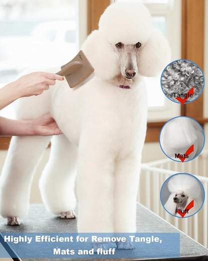 Dog Slicker Brush, Large Dog Brush, Professional Doodles Brush, for Poodles, Goldendoodles and Labradoodles, Easy to Remove Tangles, Mats and Fluff, Wood