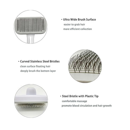 Deshedder Brush for Dogs Short Long Hair with Self Cleaning to Easy Shedding,Suitable for Cats Bunnies,Gray