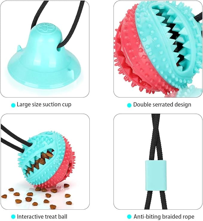 Interactive Dog Toys Tug of War, Mentally Stimulating Toys for Dogs, Puppy Teething Toys for Boredom to Keep Them Busy, Dog Puzzle Treat Food Dispensing Ball Toy for Small Medium Dogs
