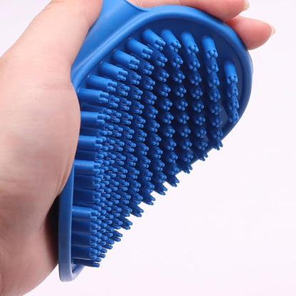 Silicone Pet Bath Brush Set, 2 Pieces, Massage Brush for Dogs and Cats