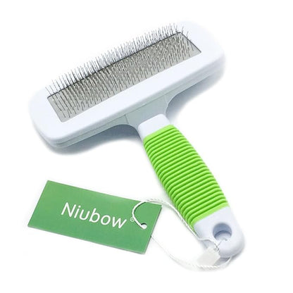 Professional Quality Pet Slicker Brush with Coated Pin Tips for Dogs & Cats - Gently Removes Mats & Loose Dead Hair Easily (Large, Green)