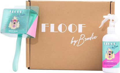 Floof Style Duo - Floof Juice and Brodie Brush - Dog Grooming Brush and Conditioner + Detangler for All Coat Types