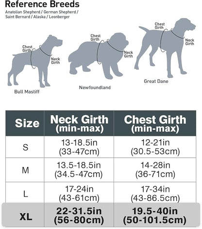 Joytale No Pull Dog Harness for Extra Large Dogs, Reflective Pet Vest with Front Clip, Adjustable Soft Padded Harnesses with Easy Control Handle for Training and Walking, Gray, XL