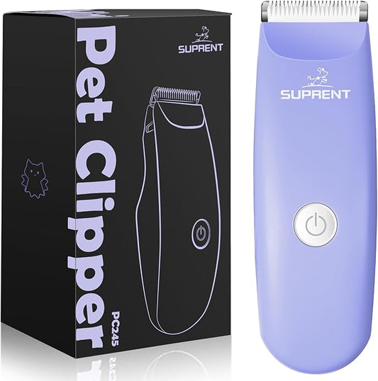SUPRENT Pet Grooming Clippers for Matted Hair Cat, Low Noise Hair Trimmer Kit for Long Fur, Waterproof Portable USB Rechargeable Professional Pet Grooming Supplies Cordless Shaver for Small Dog Pets