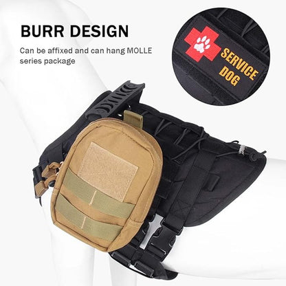Tactical Harness for Large Dogs, Heavy Duty No Pull Dog Harness with Handle, Adjustable Size with Leash Clips, Suitable for Training, Walking, Hiking （Black，L）