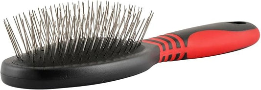 Jeffers Pet Single Sided Pin Brush - Grooming Tool for Dogs, Cats, Small Animals, Pin Brush for Detangling & Nylon Bristles for Smooth Finish, Ergonomic Handle, Perfect for Medium to Long Coats