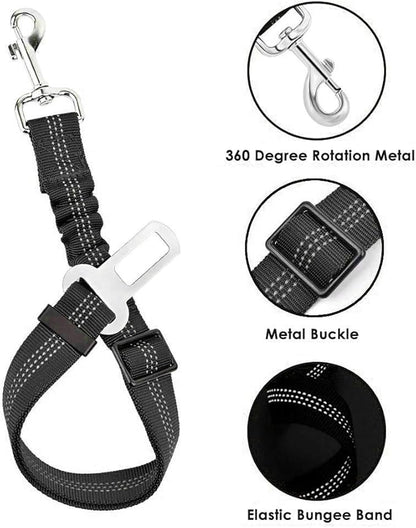 SlowTon Dog Seat Belt Harness for Car, Dog Car Harness Adjustable Mesh Breathable & Dog Seatbelt Safety Tether with Elastic Bungee for Small Medium Large Pets(Pink, Single Clip, XXXS)