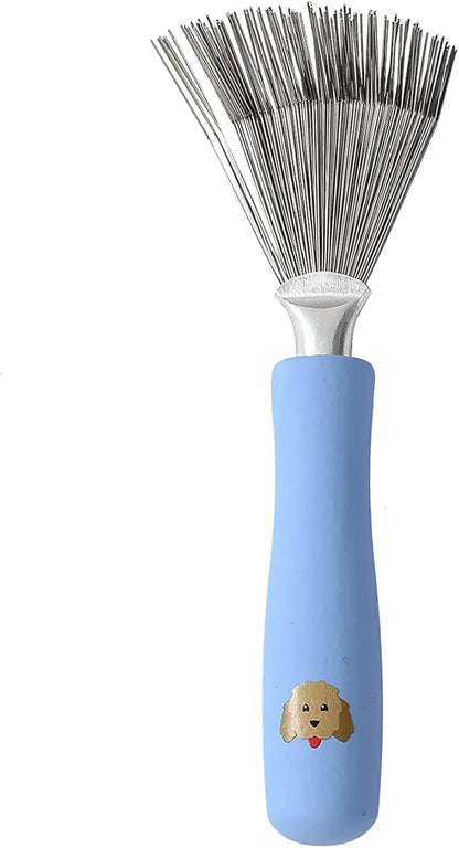 Slicker Brush for Dogs, Grooming Supplies - Best Doodle & Poodle Comb for Long Haired Dogs - Goldendoodle Long Pin Dentangler For Dematting (Large) (Large Slicker & Cleaner)
