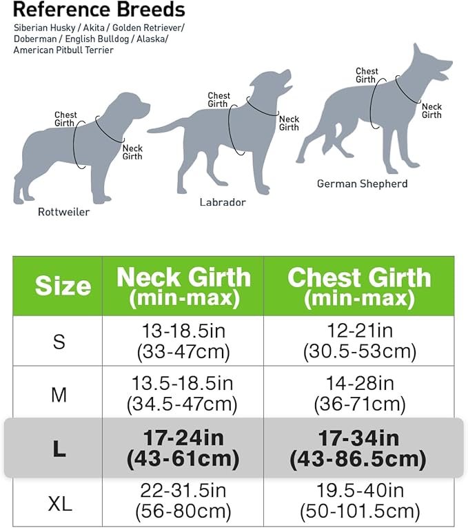 Joytale No Pull Dog Harness for Large Dogs, Reflective Pet Vest with Front Clip, Adjustable Soft Padded Harnesses with Easy Control Handle for Training and Walking, Green, L