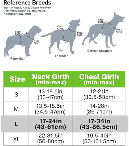 Joytale No Pull Dog Harness for Large Dogs, Reflective Pet Vest with Front Clip, Adjustable Soft Padded Harnesses with Easy Control Handle for Training and Walking, Green, L