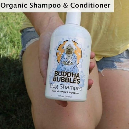 Bubbles Organic Natural Shampoo 16oz Bottle for Dogs | Gentle, Aids in Itch Relief and Fights Dandruff - Smells Great
