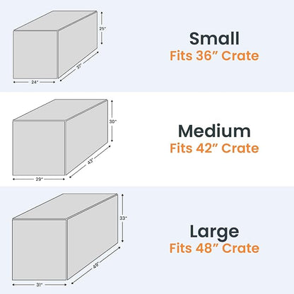 4Knines Dog Crate Cover, Water Resistant Pet Kennel Protector, Quilted (Grey, 42)