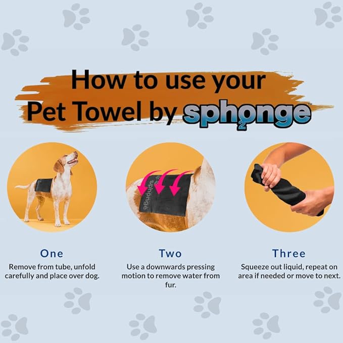 SPh2ONGE Highly Absorbent Pet and Dog Towel | 66 X 43cm | Dark Grey