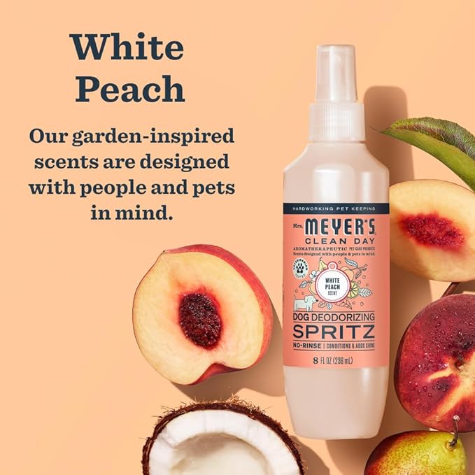 MRS. MEYER'S CLEAN DAY Dog Deodorizing Spray, White Peach Scent, 8oz