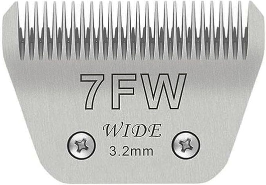 Wide Blades for Dog Grooming Blades Compatible with Andis,Oster A5,Wahl km10 Dog Clippers Stainless Steel Blades Blades for Animal Dog,Cat,Horse, (#7FW(3.2mm))