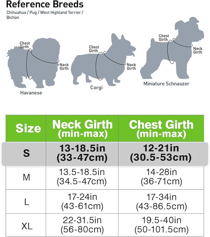 Joytale No Pull Dog Harness for Small Dogs, Reflective Pet Vest with Front Clip, Adjustable Soft Padded Harnesses with Easy Control Handle for Training and Walking, Green, S