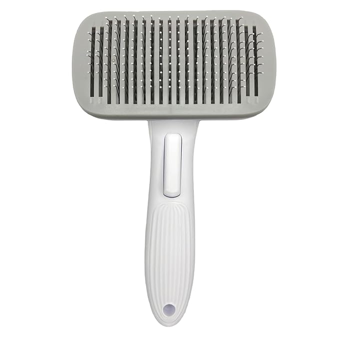 Deshedder Brush for Dogs Short Long Hair with Self Cleaning to Easy Shedding,Suitable for Cats Bunnies,Gray
