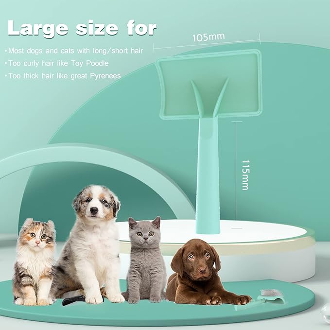 Large Firm Slicker Brush for Dogs Goldendoodles - Extra Long Pin Slicker Brush for Large Dog Pet Grooming Wire Brush and Deshedding - Removes Long and loose Hair - Undercoat - 25mm(1")(Green)