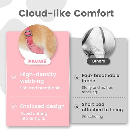 Pawaii Dog Harness for Small Dogs, Dog Harness with Pet ID Tag, No Choke Dog Harness, Adjustable Soft Padded Pet Vest with Easy Control Handle