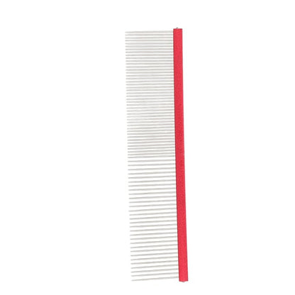 VINGVO Greyhound Comb for Dogs, Metal Dog Comb with Rounded Ends, 16cm/6.3in, Red