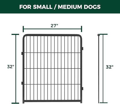 FXW Homeplus Dog Playpen for Indoor Use - Stress-Free and Safe Play, Heavy Duty 32 Inch 4 Panels Dog Pen for Puppies, Small and Medium Dogs, Black│Patented