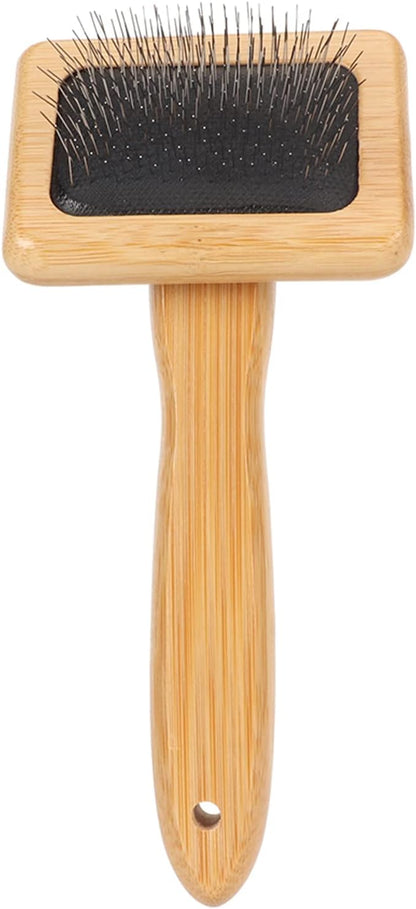 Fockety Sheepskin Wool Brush, Macrame Slicker Comb Pet Slicker Brush with Wood Handle, Removing Shedding and Dirt, All Hair Types, Cats, Dogs, Fabric Care Enthusiasts, All Ages