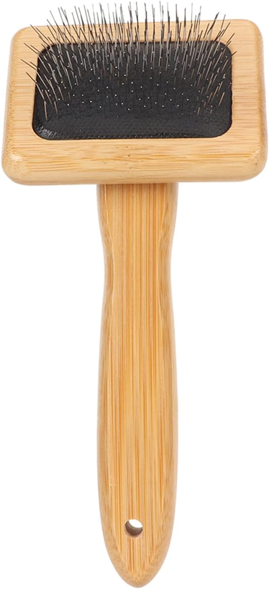 Fockety Sheepskin Wool Brush, Macrame Slicker Comb Pet Slicker Brush with Wood Handle, Removing Shedding and Dirt, All Hair Types, Cats, Dogs, Fabric Care Enthusiasts, All Ages