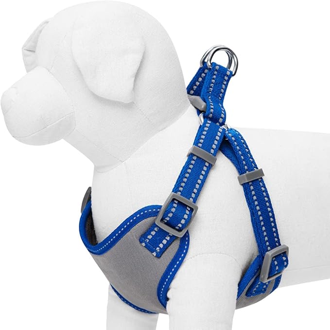 Blueberry Pet Essentials Pastel Color Reflective Dog Harness Vest, Chest Girth 29" - 38.5", Navy, Large, Adjustable Harnesses for Dogs