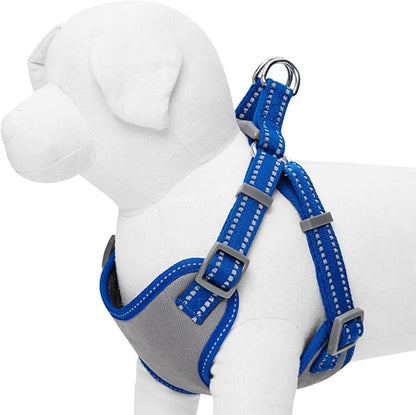 Blueberry Pet Essentials Pastel Color Reflective Dog Harness Vest, Chest Girth 29" - 38.5", Navy, Large, Adjustable Harnesses for Dogs