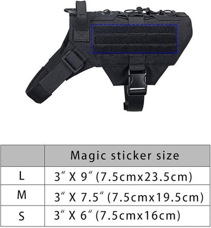 EXCELLENT ELITE SPANKER Dog Harness Tactical Military Dog Harness Adjustable No-Pull Dog Harness Training Hunting Dog Tactical Vest with Handle（BLK-L）