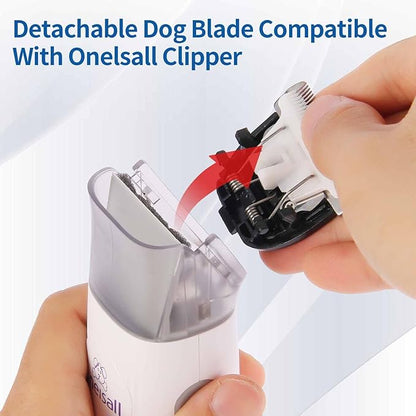 2 Pack Dog Grooming Replacement Blade Compatible with Oneisall Low Noise Dog Clippers, Dog Hair Vacuum Clipper Made of Ceramic Blade & Stainless Steel Blade Size9.5mm