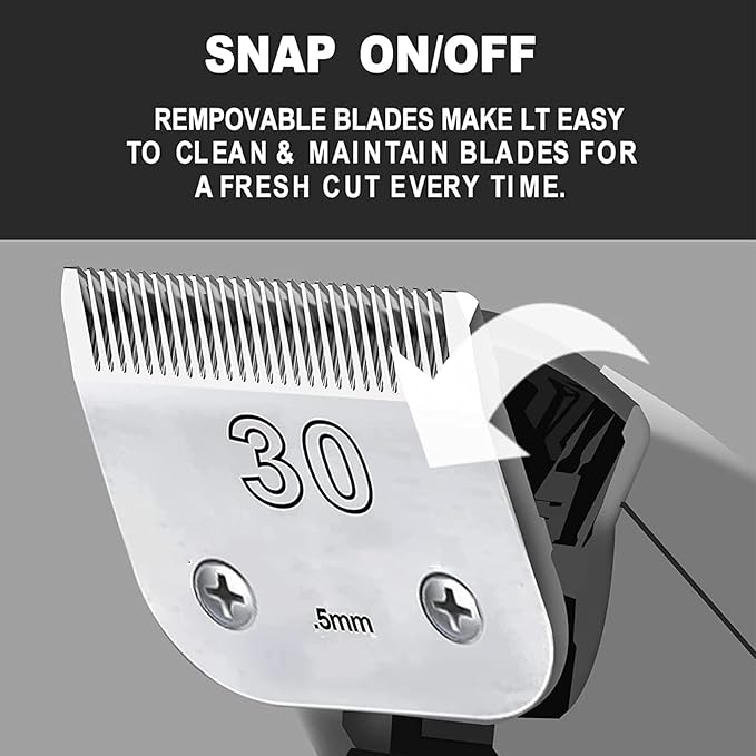 Dog Grooming Detachable Ceramic Blade Compatible with Andis Hair Clippers (#30:(1/50")(0.5mm))